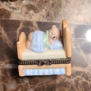 Ceramic Bear Trinket Box